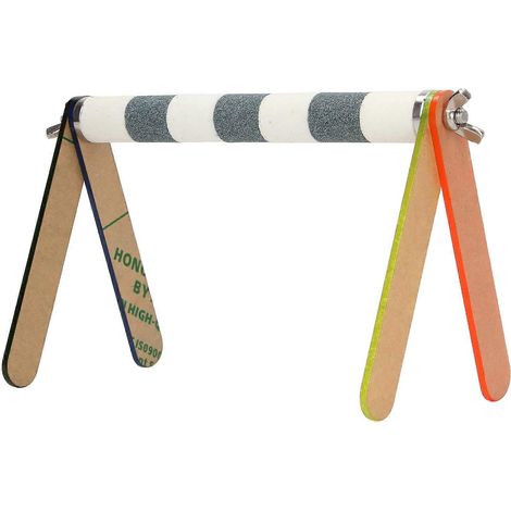 Farbenfrohe Trainingsstange aus Acryl für Papageien mit rauer Korundoberfläche, Tischständer für Heimvögel (1/5)