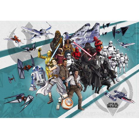 Papier peint panoramique romantique,moderne Star Wars Dessin Animé Collage Large (1/4)