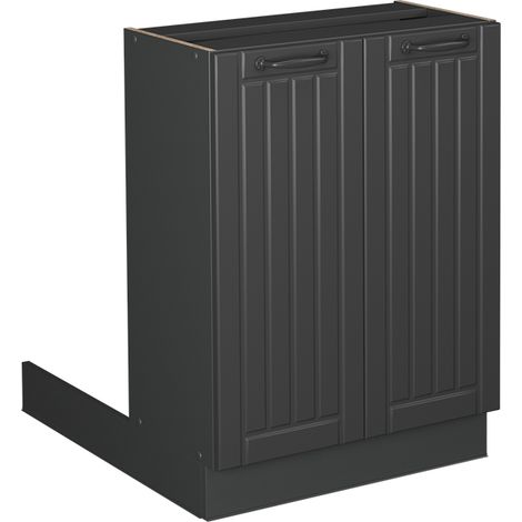 Îlot de cuisine Fame-Line, Gris foncé, 60cm sans PT, Vicco