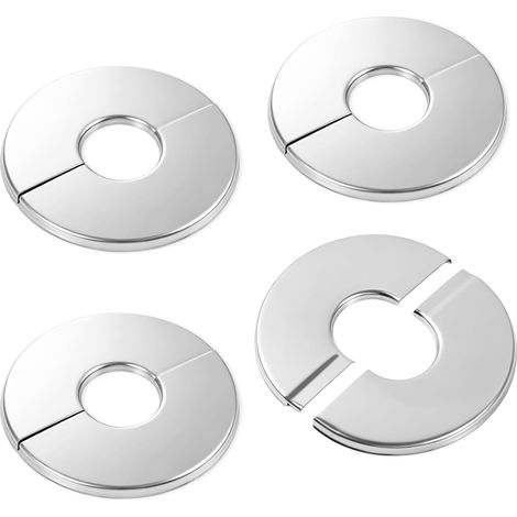 4 Pièces Rosace Mitigeur Douche 22mm Acier Inoxydable - Cache Tuyau Divisé pour Robinet, Radiateur et Gaz - Rosace Tuyau Adhésive pour Salle de Bain et Cuisine - Cache Tuyau Plomberie (1/5)