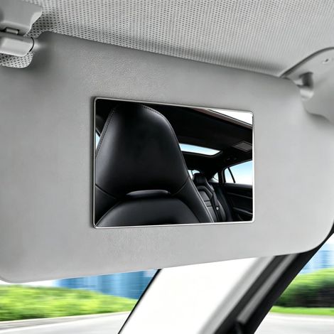 Miroir pare-soleil de voiture, maquillage de véhicule, autocollant pour camion, SUV (rectangle) carré argenté (1/5)