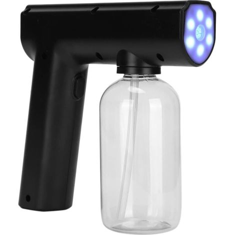 Pulvérisateur Atomiseur Portable, Pistolet Pulvérisateur à Brume Nanométrique Assainisseur Par Brumisation électrique Pulvérisateur de Nettoyage Sans Fil pour la Maison, le Bureau (Le noir) (1/5)