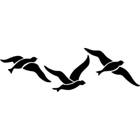 Pochoir - COLOURS - Motif oiseaux - Repositionnable adhésif - 35 x 15 cm - Encoches pour frises