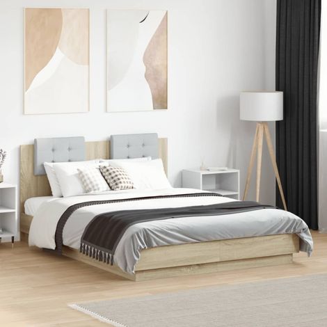 vidaXL Giroletto Testiera Rovere Sonoma 140x190 cm Legno Multistrato (1/5)