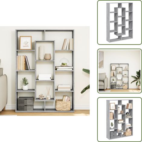 Estantería para libros - vidaXL Estantería madera de ingeniería gris Sonoma 102x29x143 cm - Estantería decorativa