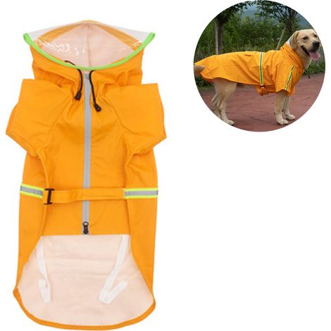 Imperméable pour chien, harnais, poncho, sweat à capuche, gilet de sauvetage, manteau imperméable, ajustable, léger, sûr, bande réfléchissante, antidérapant, coupe-vent, imperméable, taille moyenne, c (1/5)