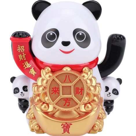 Solar Panda Figurine with Automatic Wavy Arms and Non-Slip Base, for Car Dashboard, Office Decoration, Lucky Charm, Gift (1/5)