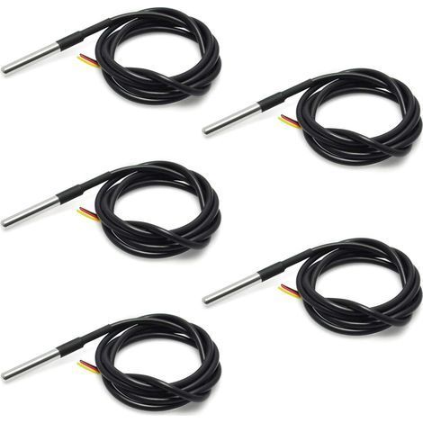 5 PCS 18B20 Capteur de température étanche Thermocouple Thermomètre 1 M avec câble Thermique de résistance Thermique (1/5)
