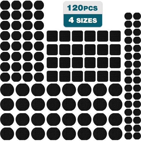 Patins pour Meubles 120 Pièces, Patin Chaise en Feutre 3 mm, Noir (1/5)
