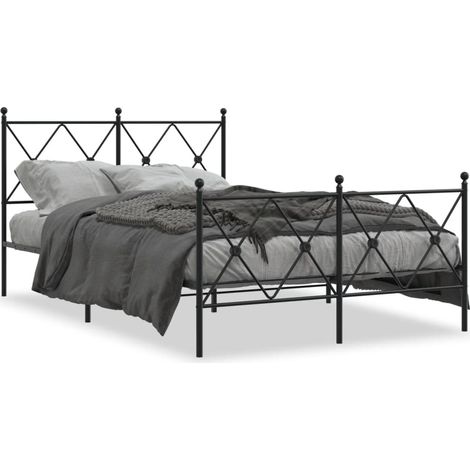 Maison Exclusive - Cadre de lit métal sans matelas avec pied de lit noir 120x190cm (1/5)