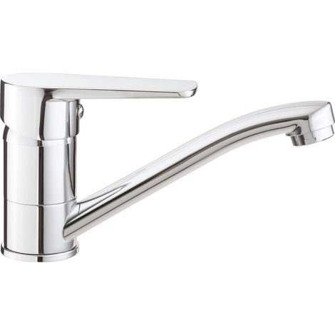 Miscelatore lavabo con bocca girevole in ottone finitura cromo - Rober
