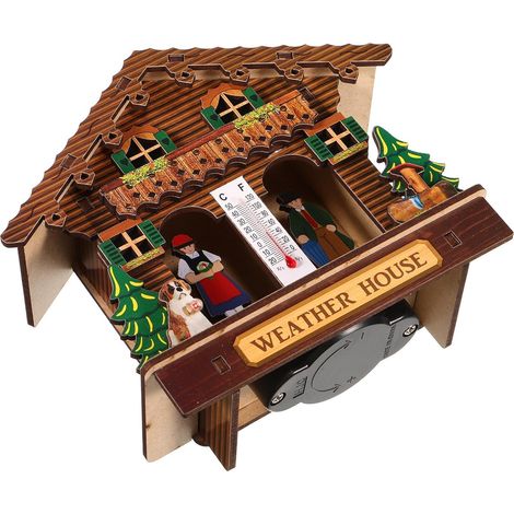 Holz Wetterhaus Thermometer und Barometer mit Elegantem