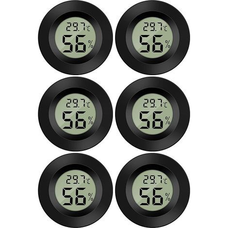 Thermo-Hygrometer - LCD Digital - Mesure Température -50 à 70 °C et Humidité 10 à 99 % RH - Portable - Pour Intérieur - 6 Pièces (1/5)