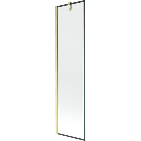 Mexen Next paratia vasca da bagno a 1 anta 50 x 150 cm, cornice nera, dorata spazzolata - 895-050-000-00-70-55 (1/5)