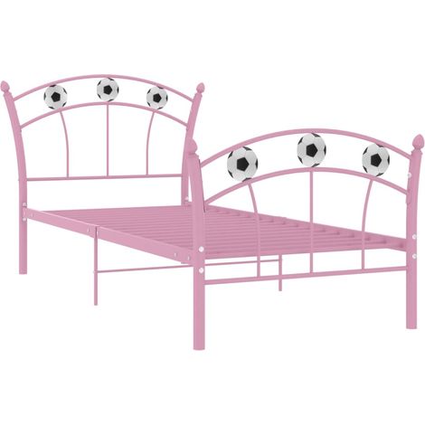 Maison Exclusive - Cadre de lit sans matelas rose métal 90x200 cm (1/5)