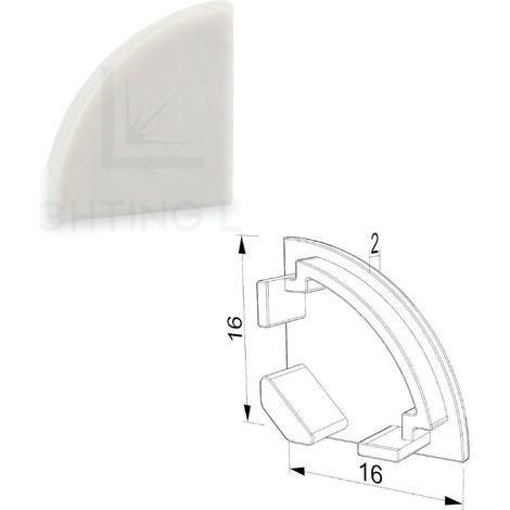 TAPPO PER PROFILO LED ANGOLARE VUOTO SENZA FORO PASSACAVO LEDPOINT (1/2)