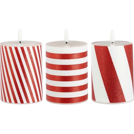 CANDELA LED NATALIZIA BIANCA E ROSSA CON TIMER 10 CM 3 ASS PREZZO CAD INDICARE