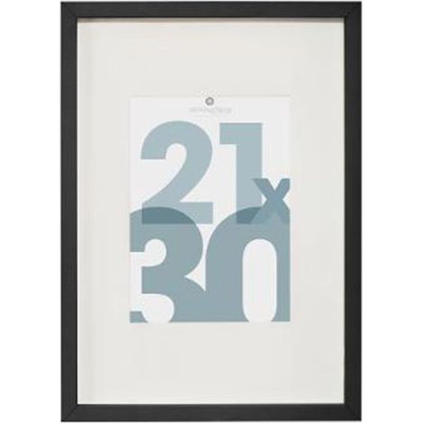 Atmosphera – Cadre photo en verre noir 21x30cm – MDF et verre – Élément à accrocher – Accessoire décoratif élégant