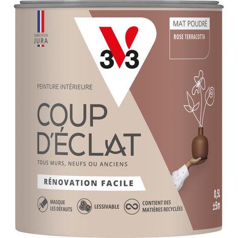 Peinture murale intérieure Coup d'Éclat® V33 Rose terracotta Mat Poudré 0,5L (1/4)