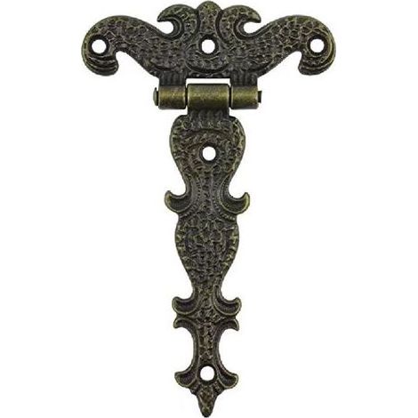 TAISHENGDA Antike Scharniere, Dekorative Bronzescharniere für Schranktüren, Schmuckkästchen (Bronze, 3 Stück) (1/5)