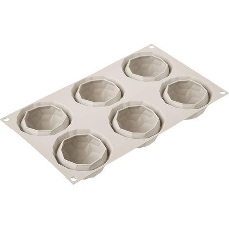 Silikomart Stampo in Silicone per Monoporzioni MINI GEMMA, Antiaderente, Confezione da 10 Stampi per Dolci, Ø 68 h 42 mm Volume: 6 x 110 ml Tot. 660 ml (1/2)