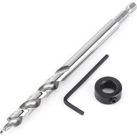Tool of travail of the wood in steel fast at the carbon, drill bit to levres and to eperons of 3/8 inches, drill bit to tip, good durability of hardness for (1/5)