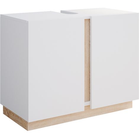 Mueble bajo lavabo Gloria, Blanco, 70.4 x 55.5 cm con 2 puertas, Vicco (1/5)