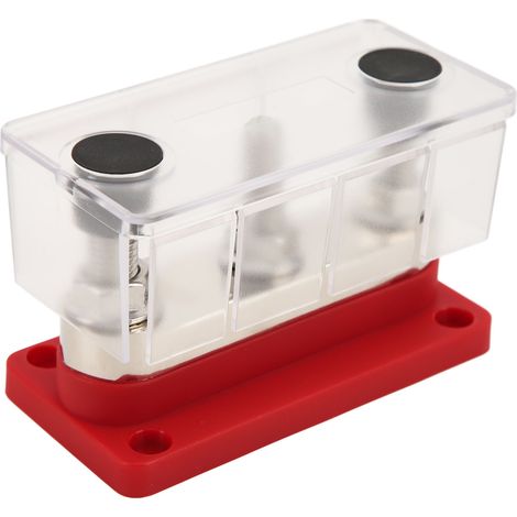 Bloc de distribution d'alimentation 12-48 V 600 A, 3 bornes M10, bloc de jonction de batterie, barre omnibus pour voitures, camions, camping-cars, bateaux, équipements industriels, rouge (1/5)