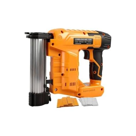 2 in 1 Cordless Nail Gun - 21V Nail Gun with Simple and Continuous Modes for Wood, Carpentry and DIY (No Battery)
