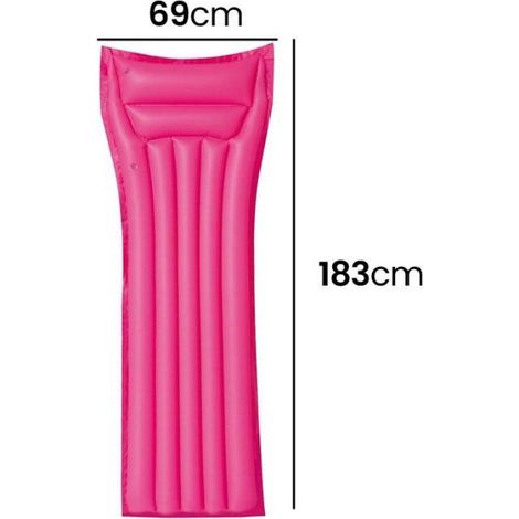 Matelas De Plage - 183 X 69 Cm - Rose - PVC - 2 Chambres À Air - 100 Kg (1/4)