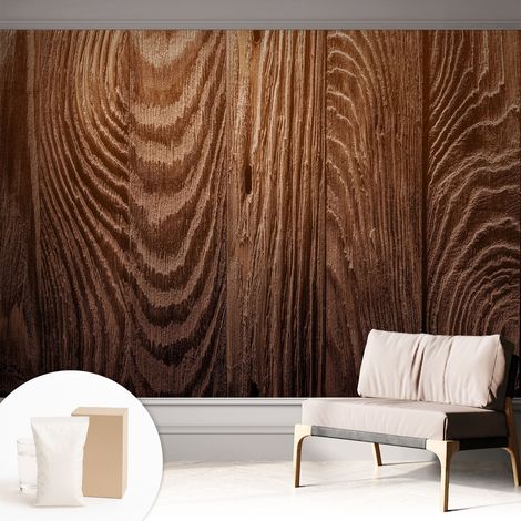 Carta Da Parati Non Tessuto - Decorazione Da Muro - Traspirante - Con Motivo - Per Camera Da Letto Cucina Anelli di legno 312x219 cm (1/5)