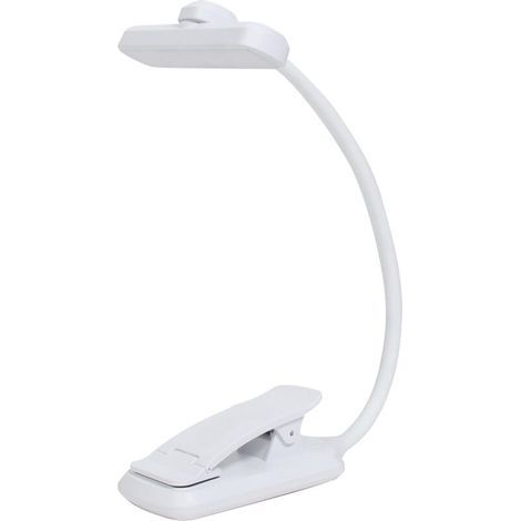 Wiederaufladbare LED-Klemm-Leselampe, drei Farbtemperaturen, ideal für Reisen, Camping usw., 1 Stück, weiß. (1/5)