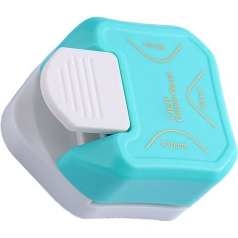 Perforatrice d'angles arrondis 3 en 1, mini-outil portable en plastique pour arrondir les angles (bleu) (1/5)