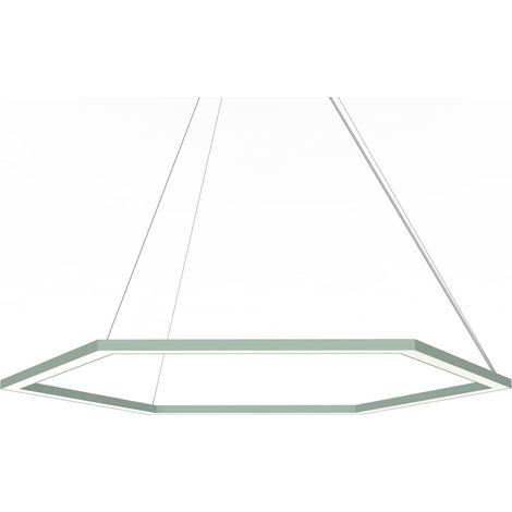 LUMICOM ESAGONO 1X Sospensione, STRIP LED, 52W/m, 3000K, metallo, verde iceberg, Ø90cm (1/2)