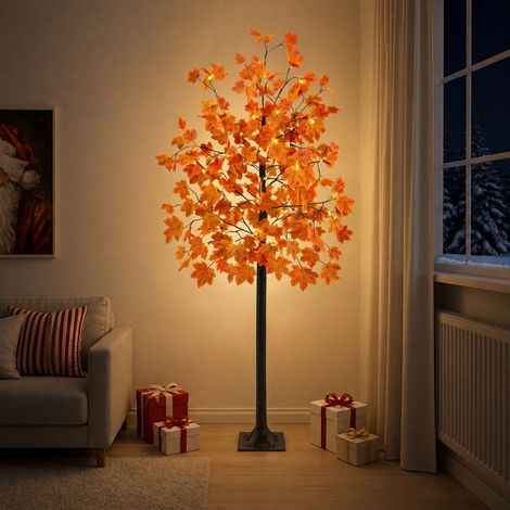 Albero di Natale in acero con LED Marrone 210 cm Plastica vidaXL (1/5)
