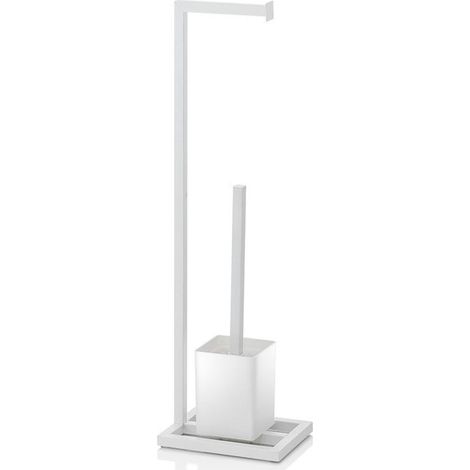 Porte-brosse et papier toilette WC REN blanc (1/2)