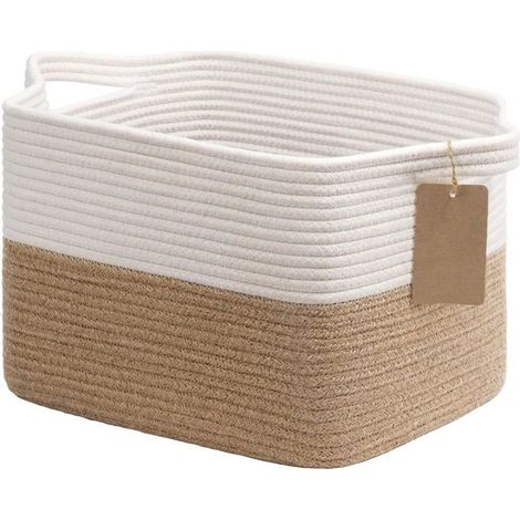 Aufbewahrungskorb aus Baumwoll-Canvas, ideal für Regale, Badezimmer oder Wohnzimmer – 33 x 25 x 22,5 cm