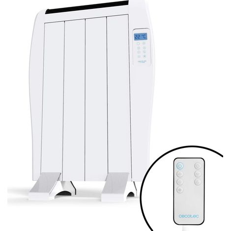 Cecotec Emettitore Termico ReadyWarm 2500 Thermal Black. 12 Elementi e 1800 W, Display LCD, Telecomando a distanza, timer, selezione della temperatura, copertura di 25 m² (4 Moduli, Bianco) (1/5)