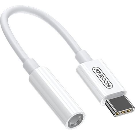 Adaptateur pour casque audio : mini-jack 3,5 mm femelle - USB-C mâle (blanc) (1/4)