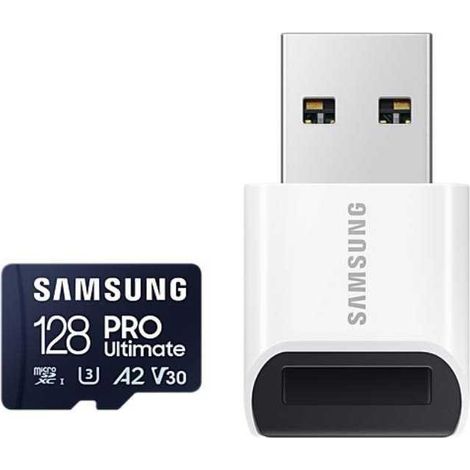 SAMSUNG MicroSDXC-Speicherkarte PRO Ultimate (2023) 128GB inkl. USB-Kartenleser (1/2)