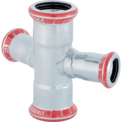 Geberit Mapress acciaio al carbonio Raccordo a croce 30° ridotto, DN 20 / 12, 21406