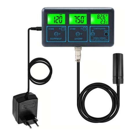 AIPER Tuya WiFi 7in1 Testeur de qualité de l'eau Analyseur d'eau multi-paramètres Affichage numérique PH/ORP/EC/PPM/CF/Humidité/Température Compteur de surveillance pour eau potable Aquarium Aquacultu (1/4)