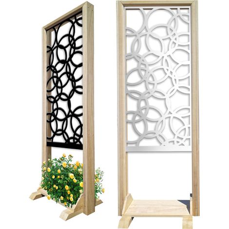 CERCHI SMALL - Separè - Paravento modulabile - 70x190cm - in Legno e PVC - Colore: bianco (1/4)
