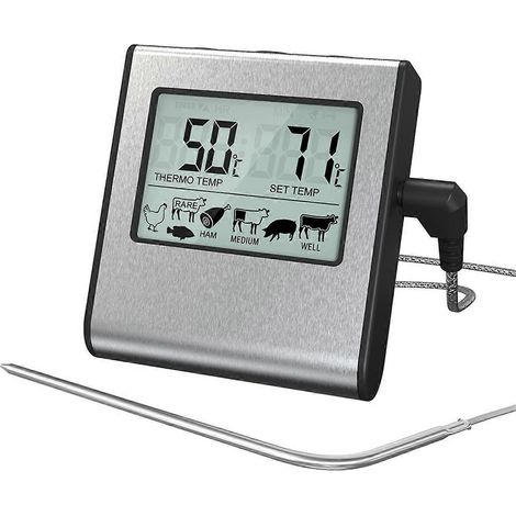 Thermomètre à viande numérique avec sonde de cuisson et écran LCD. (1/5)