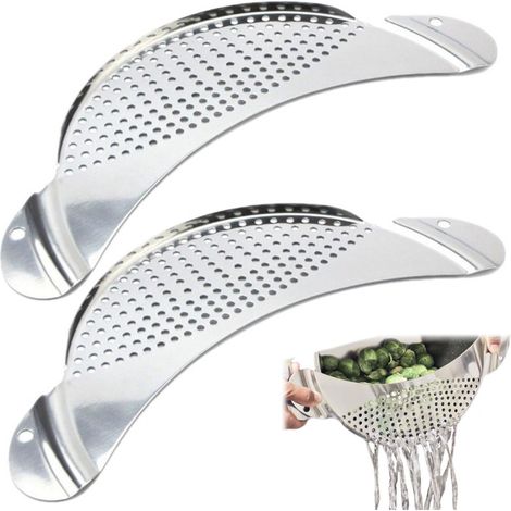 Passoire Inoxydable - 1 pièce, Passoire Inoxydable Anti-Brûlure 33cm - Pour Pâtes/Légume/Fruit (1/5)
