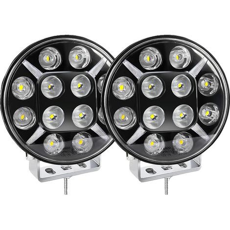 Luz de trabajo LED, súper brillante 24000 LM, resistente al agua IP68, 2 unidades de 9 pulgadas intermitentes (1/2)