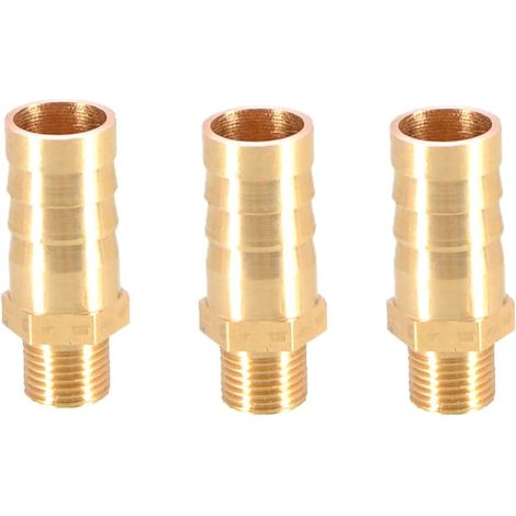 Lot de 3 raccords de tuyau cannelés en laiton 12 mm vers 1/8&34 mâle BSP fileté adaptateur de tuyau (1/3)