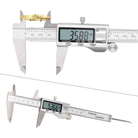 Pied à coulisse à vernier, pied à coulisse électronique en acier inoxydable à affichage numérique, pied à coulisse de haute précision 0-150 mm (1/5)