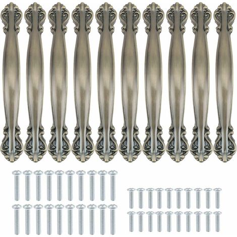 Set mit 10 antiken, bogenförmigen Schrankgriffen – 14,5 cm lange Möbel- und Türgriffe, Vintage-Möbelgriff, Vintage-Türgriff (96