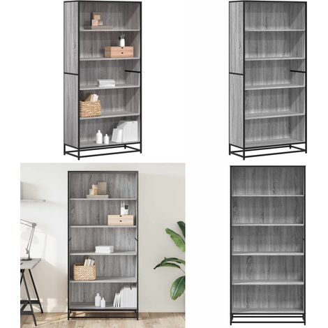 vidaXL Bücherregal Grau Sonoma 80,5x35x170,5 cm Holzwerkstoff (1/5)